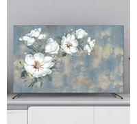 32-80 Inch Indoor TV Dust Cover Flower Printing Dust-proof Screen Protector for LED/LCD TVs & Monitors Decorative Cloth Cover Living Room Decor-flower2||65inch