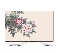 32-80 Inch Indoor TV Dust Cover Indoor Peony Pattern LCD Stretchable Screen Protector for Curved TVs Dustproof Slipcover with Non-Slip Design Living Room Decor-flower3||70inch