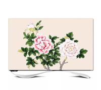 32-80 Inch Indoor TV Dust Cover Indoor Peony Pattern LCD Stretchable Screen Protector for Curved TVs Dustproof Slipcover with Non-Slip Design Living Room Decor-flower5||65inch