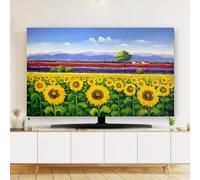 32-80 Inch Indoor TV Dust Cover Soft Dustproof LCD/LED Screen Protector for Curved / Flat Monitors / Hanging/Desktop Display Art Printing Dust Cloth Living Room Decor-flower1||58-60inch