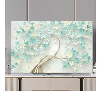 32-80 Inch Painting Pattern TV Dust Cover Indoor Display Protector for Flat Screen TVs & PCs Universal Dustproof Screen Cloth with Elastic Edges-flower1||55inch