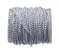 32.8ft 4.5mm Width Never Fade Aluminum Curb Chain Link Twisted Chains Metal Cable Chain Link Silver Jewelry Making Chain for DIY Making Bracelet Necklace