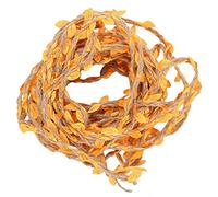 32.8ft Burlap Leaf Ribbon, Braided Jute Twine Garland with Artificial Colored Leaves for DIY Crafts Rustic Wedding Jungle Safari Party Home Decorations(Tangerine)