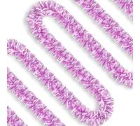 32.8Ft Christmas Tinsel Garland - Two-Color Thick Shiny Tinsel Garland for Christmas Tree Decoration,Ceiling Hanging,Birthday, Holiday Indoor Outdoor Party Supplies (Pink)