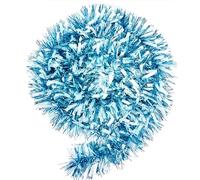32.8Ft Christmas Tinsel Garland - Two-Color Thick Shiny Tinsel Garland for Christmas Tree Decoration,Ceiling Hanging,Birthday, Holiday Indoor Outdoor Party Supplies (Light Blue)