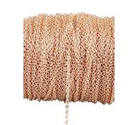 32.8ft Do not Fade Rose Gold Plated Twisted Chains Metal Cable Chain Link Jewelry Making Chain for DIY Making Bracelet Necklace (3 x 4mm Cross Chain)