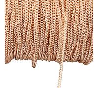 32.8ft Do not Fade Rose Gold Plated Twisted Chains Metal Cable Chain Link Jewelry Making Chain for DIY Making Bracelet Necklace (2.5mm Intensive Chain)