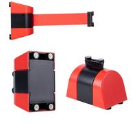 32.8FT Magnetic Retractable Wall Belt - Wall Mounted Red Safety Queue Tape for Event Crowd Control & Barrier Management (10m)