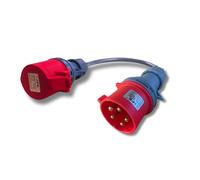 32 Amp 3 Phase Adaptor 5Pin Plug to 16Amp 5Pin Socket 0.5M-5M 415v Heavy-Duty (SY Cable 3 Metre)
