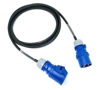 32 Amp 3 Pin 240V IP44 Single Phase Extension Lead - PCE Blue - 4mm² Heavy Duty Industrial H07RN-F Rubber Cable - 32A 1PH HO7 (3 Metre)