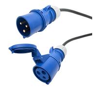 32 amp Arctic Blue Extension Cable. Site Hook Up Trailing Lead. TOUGH 3x4mm (25m)