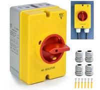 32 Amp Disconnect Switch 690V AC Isolator Switch 4-Pole IP66 Waterproof Isolation Rotary Disconnect On Off Changeover 2 Position Panel Mount