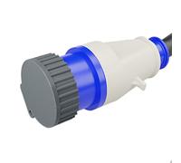 32 Amp Mains Electric Plug Dust Cover For Industrial Machinery Hook Up Cable (Grey)