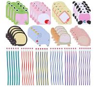 32 Animal Sticky Notes and 24 Soft Pencils, Write Message Stickers, Creative Pencils, Student Stationery Supplies, Cute Stationery.