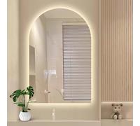 32" Arched Anti-Fog LED Bathroom Mirror 40" Wall Mount with 3-Color Dimming 51" Backlit Full Length Mirror with Touch Control (80x120cm) - Ideal for Modern Bathrooms