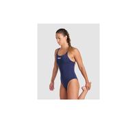 (32) Arena Team Women Swimsuit Swim Pro Medium Cut Leg Swimming Costume, Navy