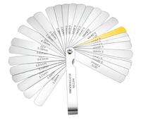 32-Blade Stainless Steel Feeler Gauge Set, 0.04-0.88 mm (0.0015-0.035 Inch), Metric & Imperial Dual Scale for Precision Gap and Thickness Measurement - Ideal for Guitars, Spark Plugs, and Pistons