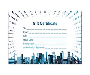 32 Blank A6 Gift Certificates - Modern Digital Theme - A6 Gift Certificate Without envelopes for Business use - Restaurants, Work, Events, Shops, spa & Birthdays