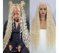 32" Bohemian Box Braided Wigs Synthetic Lace Front Wigs Black Women Knotless Braids Wigs