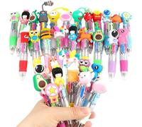 32 Bulk Pack Retractable 4-Colour Ball Pens, Multicoloured Pens for Kids Party Bag Fillers, Birthday Favours, Goodie Bag Fillers, End of Year Class Gifts & Return Gifts