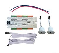 32 Channel Staircase LED Controller Kit with Dual Motion Sensors, DC 12V-24V Input, Adjustable Brightness and Delay, Short Circuit Protection for
