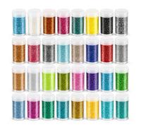 32 Color Glitter Extra Fine Craft Glitter Powder Nail Arts Glitter | Nail Art Body Paint, Resin Card DIY, Party Stage Xmas, Kids Craft, Gift Box, Decoration, Holiday Use