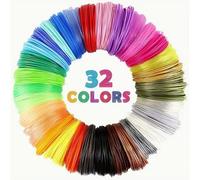 32 Colors 1.75mm PLA 3D Pen Filament Refills, 3 Meters Per Color 96 Meters Total, Compatible with Most 1.75mm 3D Pens
