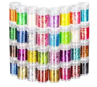 32 Colors Chunky Holographic Glitter, Mixed Chunky Fine Glitter Powder, Reflective Body Glitter for Eyes Face Cheek Hair Nails Lips, DIY Crafts Card Jewelry Making