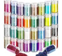 32 Colors Face Glitter Fine Glitter, Holographic Festival Glitter, Rainbow Body Glitter for Nail Eye Hair Lips Makeup and Painting DIY Art Christmas Epoxy Resin Party Decoration