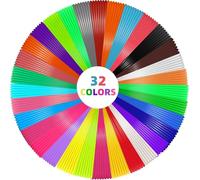 32 Colours 3D Pen Filament Refills 1.75mm PLA 3D Pencil Printing Threads Each 3 Metres Total 90 Metres Compatible with SCRIB3D MYNT3D PIKA3D Jandi LIHUACHEN Yummici and WGP Pens