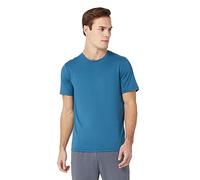32 DEGREEES Men's Cool Classic Crew T-Shirt | Anti-Odor | 4-Way Stretch | Moisture Wicking, Blue Steel, Medium