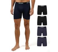 32 Degrees COOL Mens 4-PACK Quick Dry Performance Boxer Brief With Comfort Elastic Waistband, 2 Black/2 Navy, S