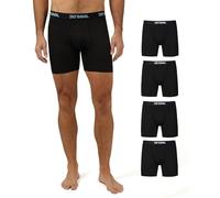 32 Degrees COOL Mens 4-PACK Quick Dry Performance Boxer Brief With Comfort Elastic Waistband, 4 Black, M