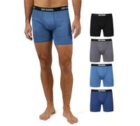 32 Degrees COOL Mens 4-PACK Quick Dry Performance Boxer Brief With Comfort Elastic Waistband, Black/Blue/Denim/Charcoal, M
