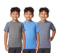 32 Degrees Cool Youth Boys Multipack T Shirts Pack of 3 - Grey Navy Blue S - 7-8 Years