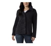 32 Degrees Heat Women's Cozy Fleece Button Front Jacket, Navy, L