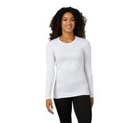 32 Degrees Heat Women's Lightweight Crew Baselayer Top | Form Fitting | Long Sleeve | 4-Way Stretch | Thermal, White, XXL
