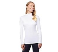 32 Degrees Heat Womens Ultra Soft Thermal Lightweight Baselayer Mock Neck Long Sleeve Top, White, XS