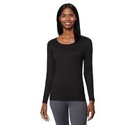 32 Degrees Heat Womens Ultra Soft Thermal Lightweight Baselayer Scoop Neck Long Sleeve Top, Black, M