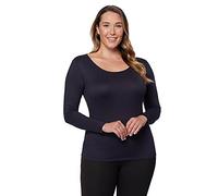 32 Degrees Heat Womens Ultra Soft Thermal Lightweight Baselayer Scoop Neck Long Sleeve Top, Stormy Night, XXL