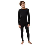 32 Degrees Kids Baselayer Top Pant Set, Black, L