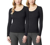 32 DEGREES Ladies' Heat Long Sleeve Scoop Neck Tee 2-Pack - Black - Small