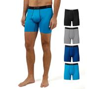 32 Degrees Men’s 4 Pack Cool Active Boxer Brief | Anti-Odor | Quick Drying | 4-Way Stretch, Emotion/Neon/Grey/Black, S