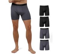 32 Degrees Men's 4-Pack Active Mesh Quick Dry Performance Boxer Brief, 2 Black/2 Charcoal, L
