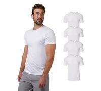 32 Degrees Mens 4 Pack Cool Quick Dry Active Basic Crew T-Shirt, White, Medium