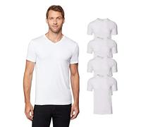 32 Degrees Men's 4 Pack Cool V-Neck T-Shirt, Anti-Odor, Quick Dry Active, 4-Way Stretch, White, XL