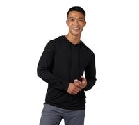 32 Degrees Men's Cool Classic Long Sleeve Hooded T-Shirt | Anti-Odor | 4-Way Stretch | Moisture Wicking, Black, L