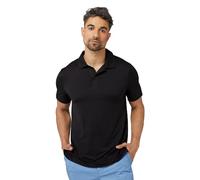 32 Degrees Men's Cool Classic Polo, Slim Fit, Moisture Wicking, 4-Way Stretch, Golf, Tennis, Black, S