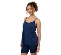 32 Degrees Women's Cool Flowy Bra Cami | with Built-in Cups | Relaxed Fit | Adjustable Spaghetti Strap, Inky Indigo, M