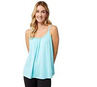 32 Degrees Women's Cool Flowy Bra Cami | with Built-in Cups | Relaxed Fit | Adjustable Spaghetti Strap, Leisure Teal, L